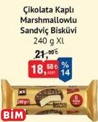 XL ÇİKOLATA KAPLI MARSHMALLOWLU SANDVİÇ BİSKÜVİ